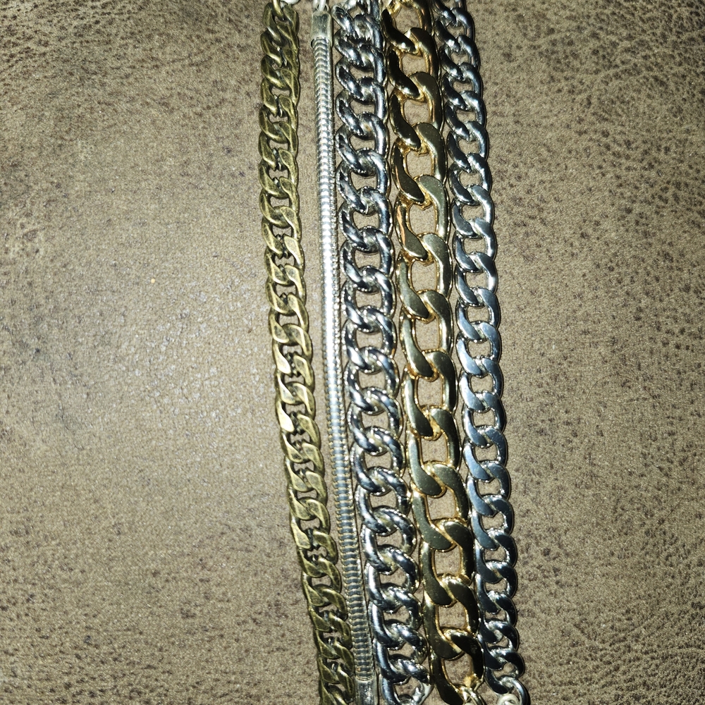 Gold and Silver Chain Bracelet Set